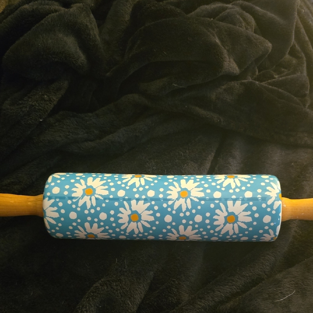 Floral Blue Rolling Pin